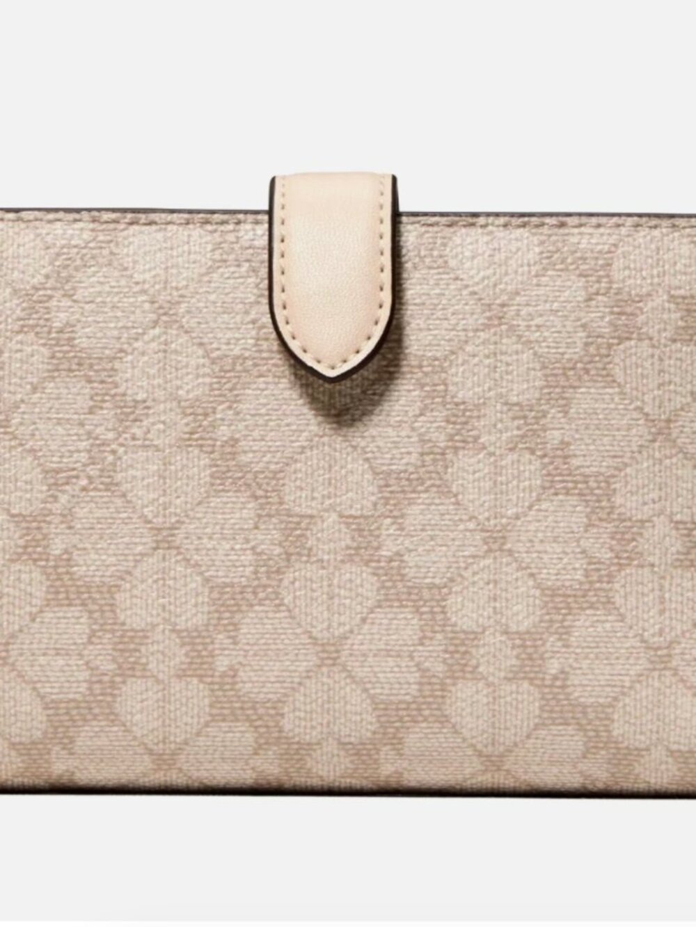 New Kate Spade Signature Spade Flower Medium Bifold Wallet Dark Beige Moon Dust - Picture 4 of 4